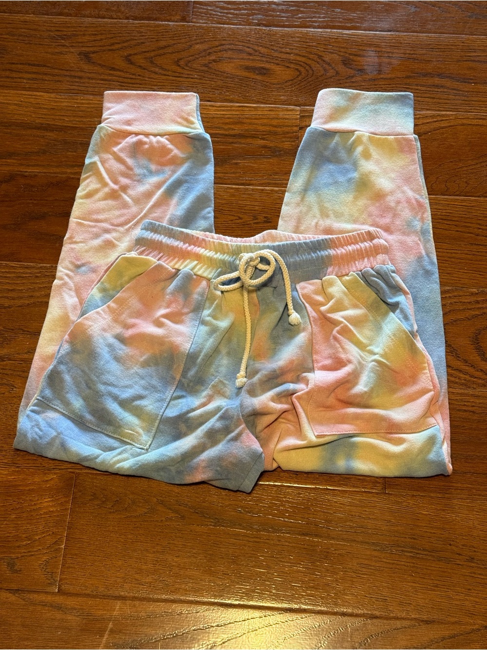 Gilli Tie-Dye Pastel Jogger Pants with Drawstring mid rise size S